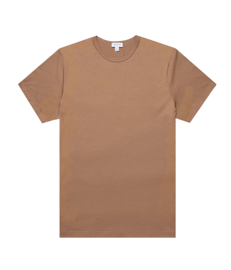 Short Sleeve Crew Neck T-Shirt in Almond