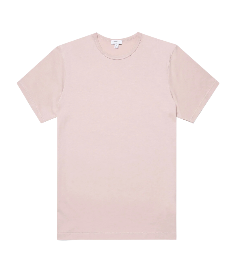 Short Sleeve Crew Neck T-Shirt in Pale Pink