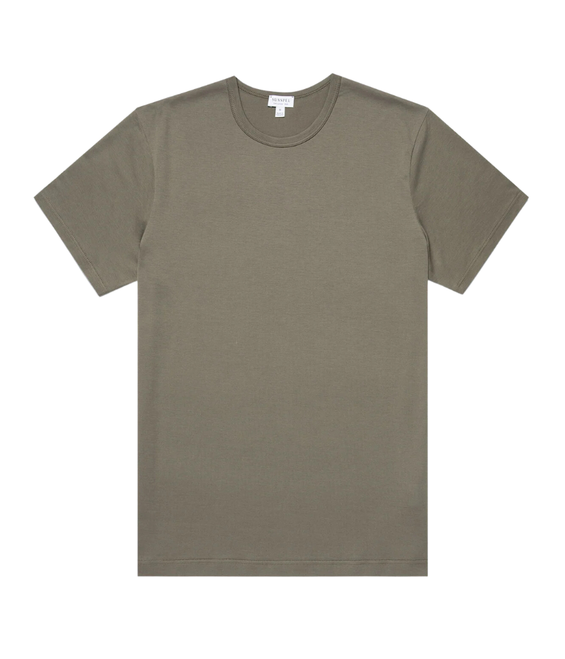 Short Sleeve Crew Neck T-Shirt in Khaki