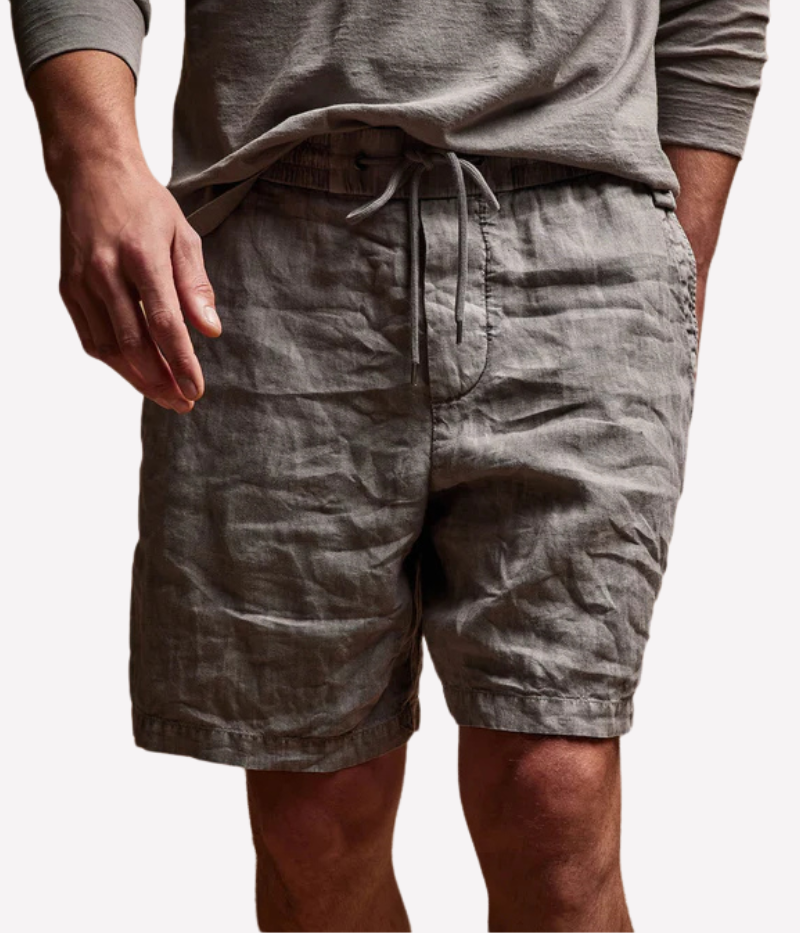 *FINAL SALE* Relaxed Linen Short in Silver Grey Pigment