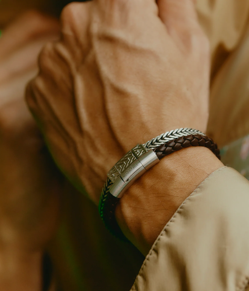 Leather Bracelet in Brown Leather