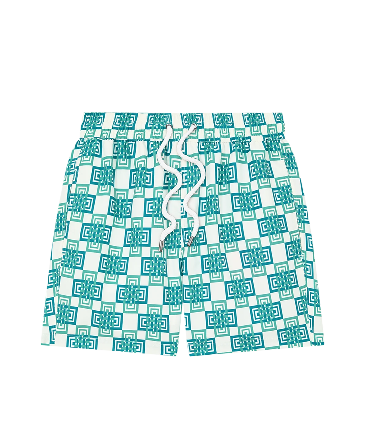 Angra Clube Swim Short in White Sands & Club Green