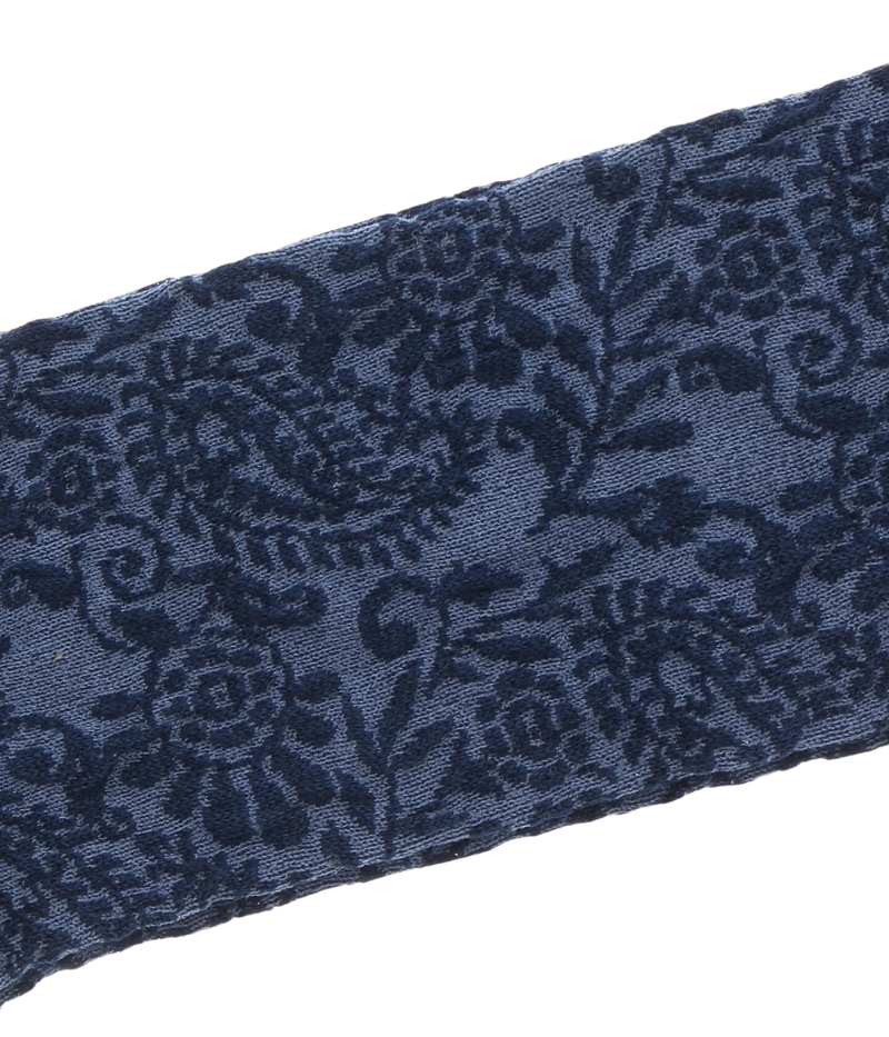 Flower Paisley Cotton Sock in Navy