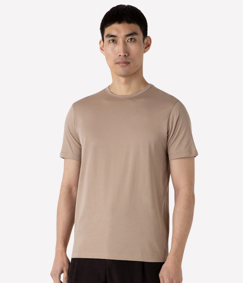 Short Sleeve Crew Neck T-Shirt in Sandstone