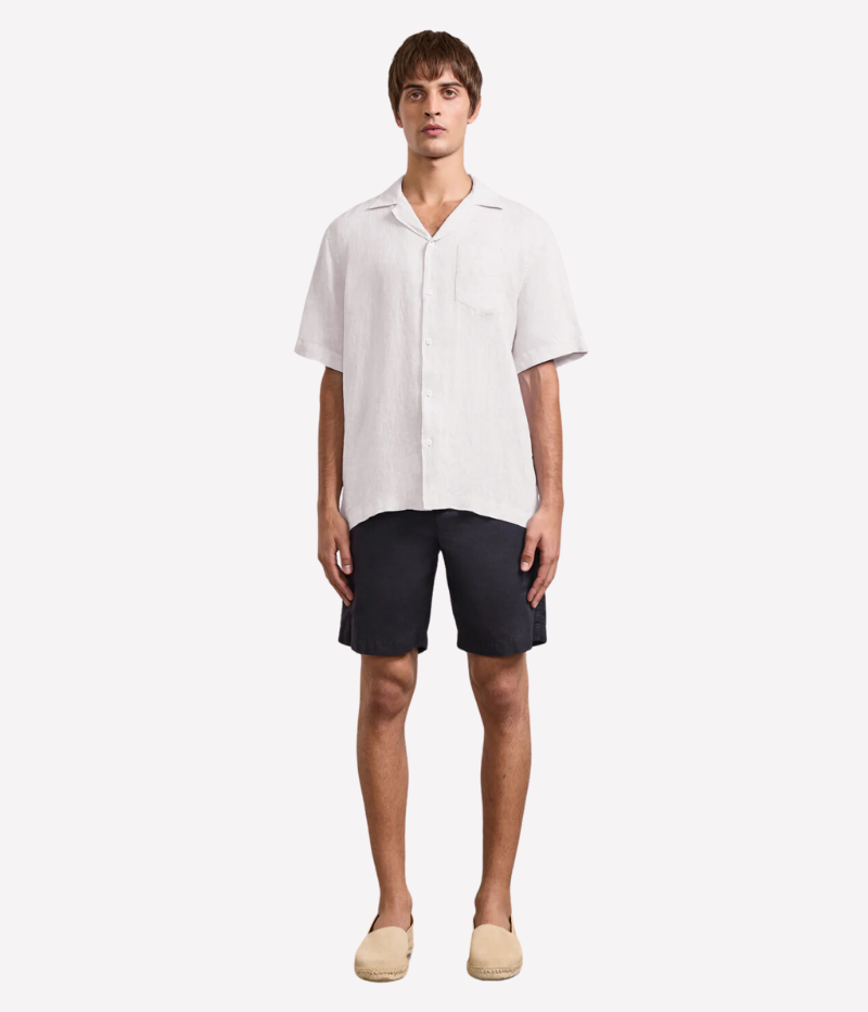 Angelo Linen Shirt Short Sleeve in White