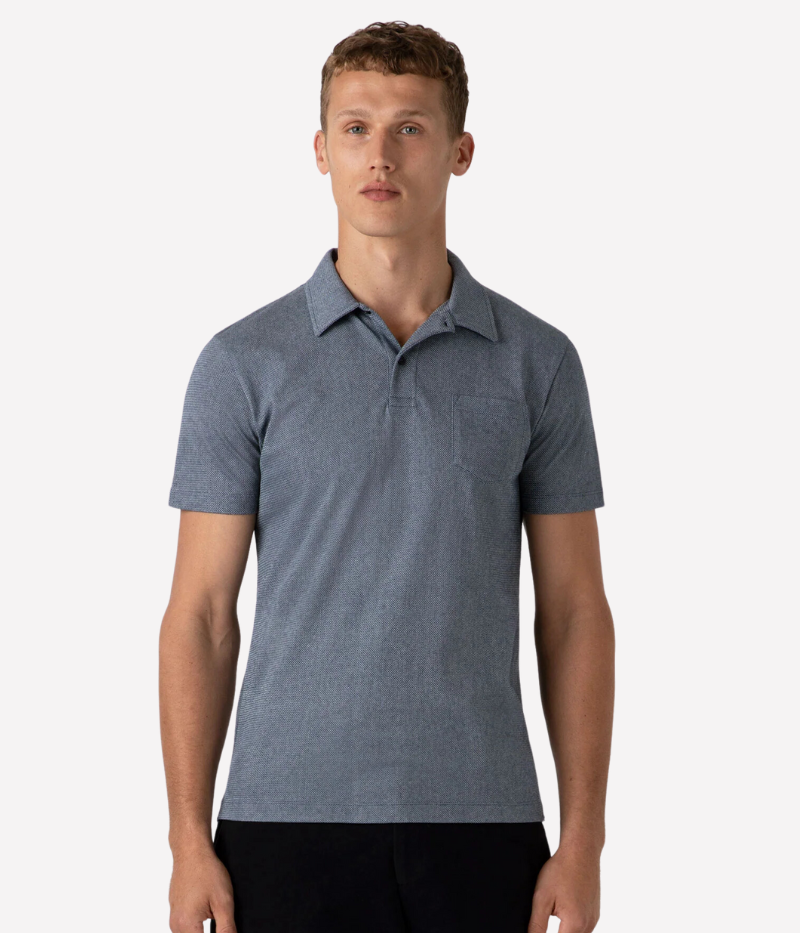 Riviera Polo Shirt in Navy Twist