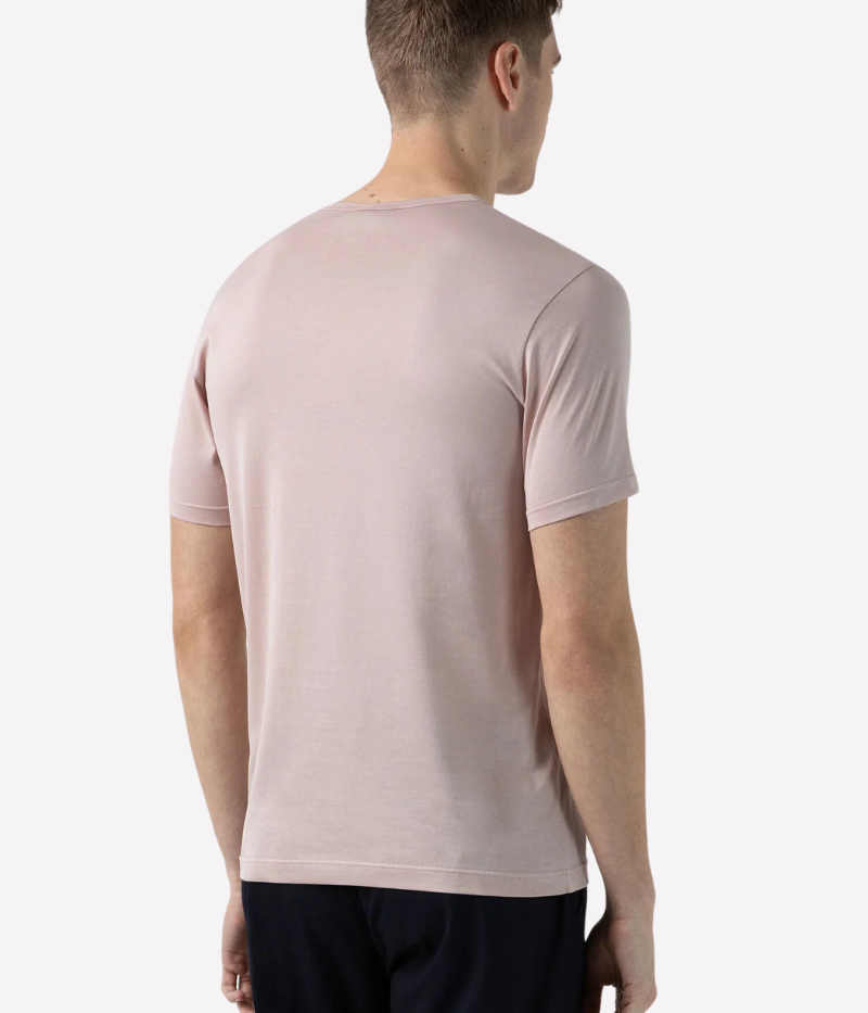 Short Sleeve Crew Neck T-Shirt in Pale Pink