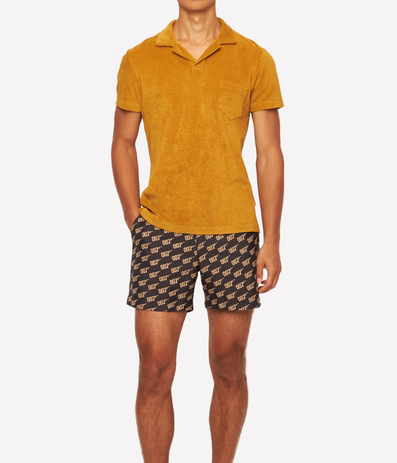 Terry Toweling Polo in Gold