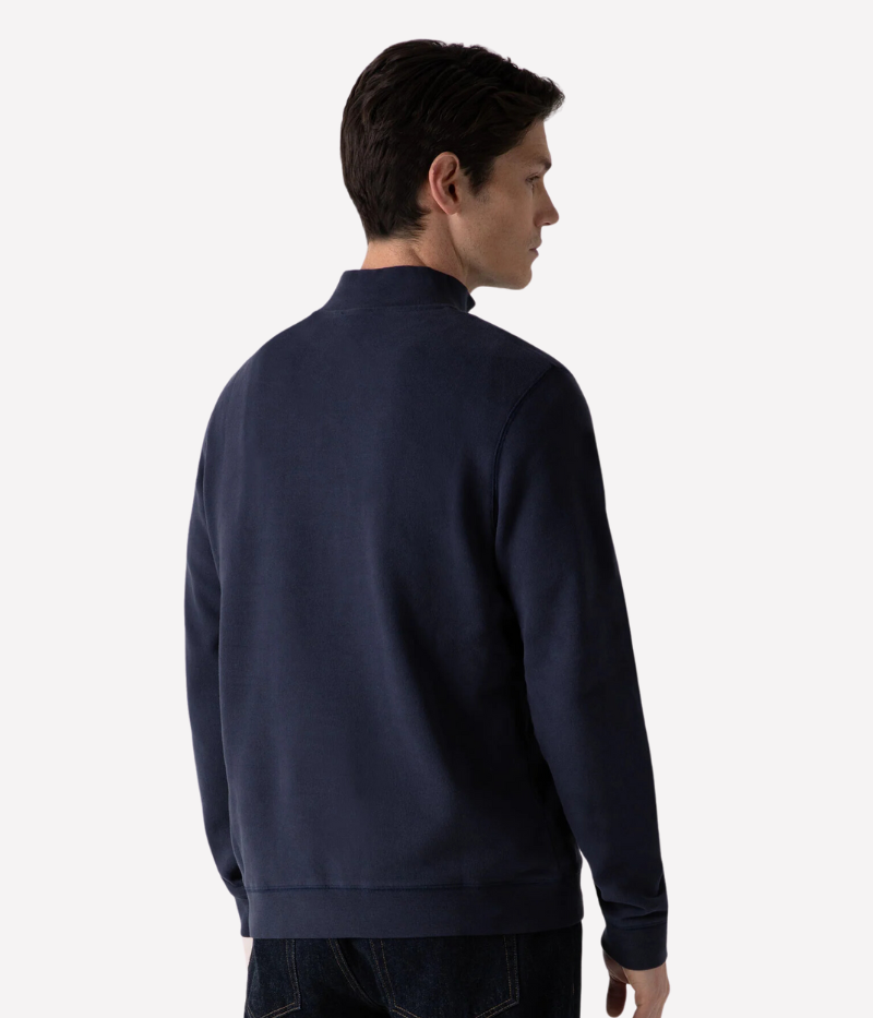 Loopback Half Zip Sweatshirt in Navy