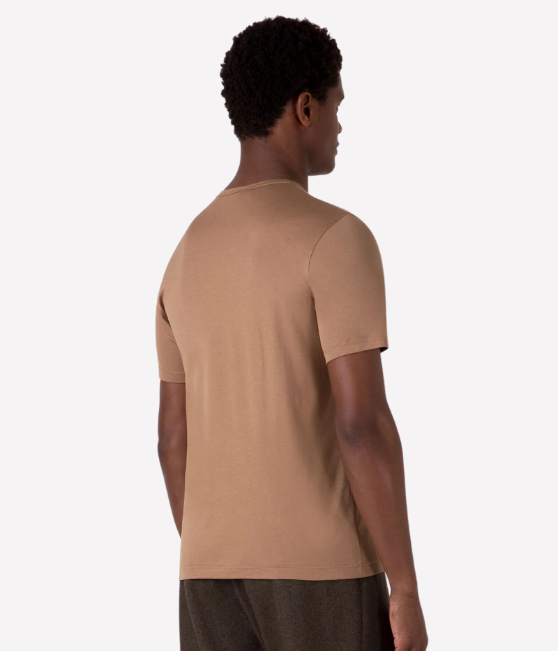 Short Sleeve Crew Neck T-Shirt in Almond