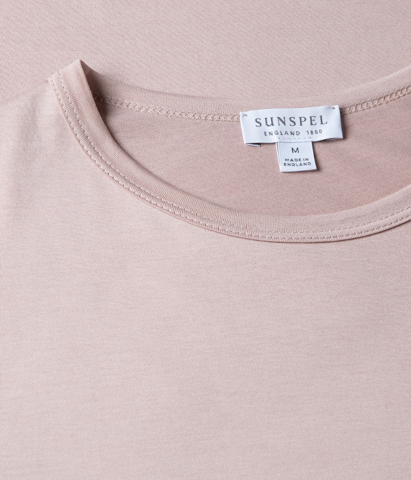 Short Sleeve Crew Neck T-Shirt in Pale Pink