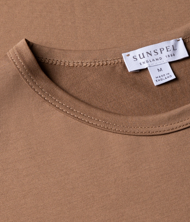 Short Sleeve Crew Neck T-Shirt in Almond