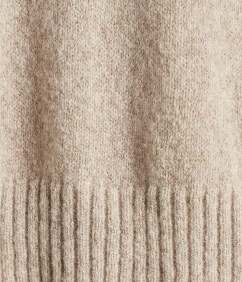 Textured Cashmere Crew in Hazel