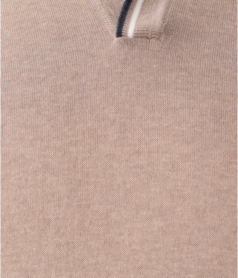 Gran Sasso polo with open collar and subtle stripe detailing, crafted from 100% cotton, offering a tailored fit, made in Italy