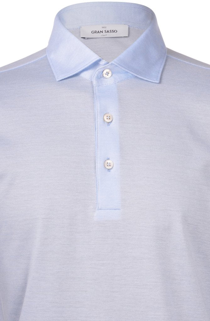 Short Sleeve Polo in Light Blue