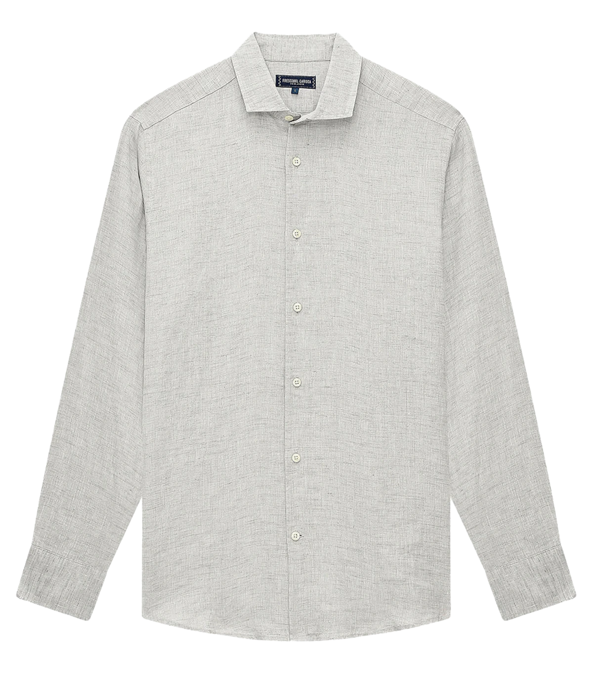 Antonio Linen Long Sleeve Shirt in Light Grey