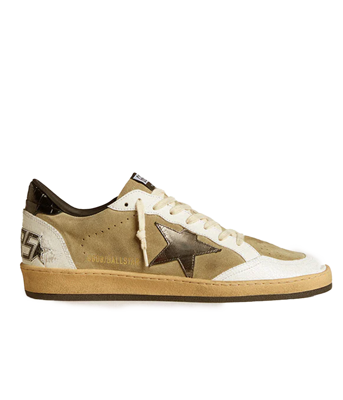 Golden Goose Ball Star Sneakers in premium suede with a spur laminated star and chic Cocco printed leather heel. Combining textures and materials, these sneakers offer both style and comfort with a durable rubber sole, perfect for all-day wear. A fresh, elevated take on a classic silhouette.