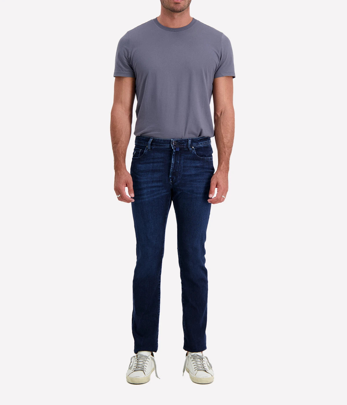 Bard 5 Pocket Slim Fit Jean in Dark Blue Multi Colour