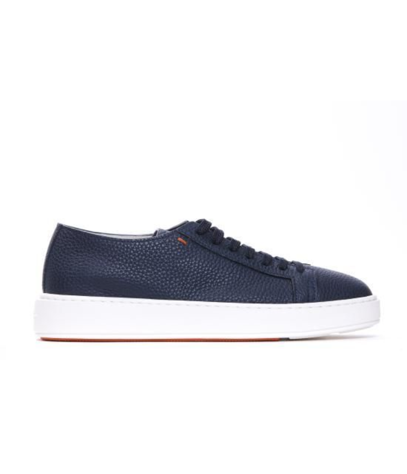 Low-top sneaker with a sturdy rubber sole, lace-up design, and removable insole. Crafted from 100% calf leather with a luxurious leather upper and lining, offering a blend of elegance and practicality. Made in Italy