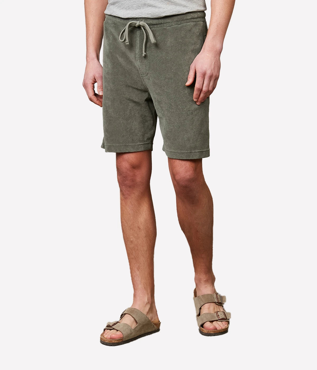 Bouclette Bermuda Shorts in Military