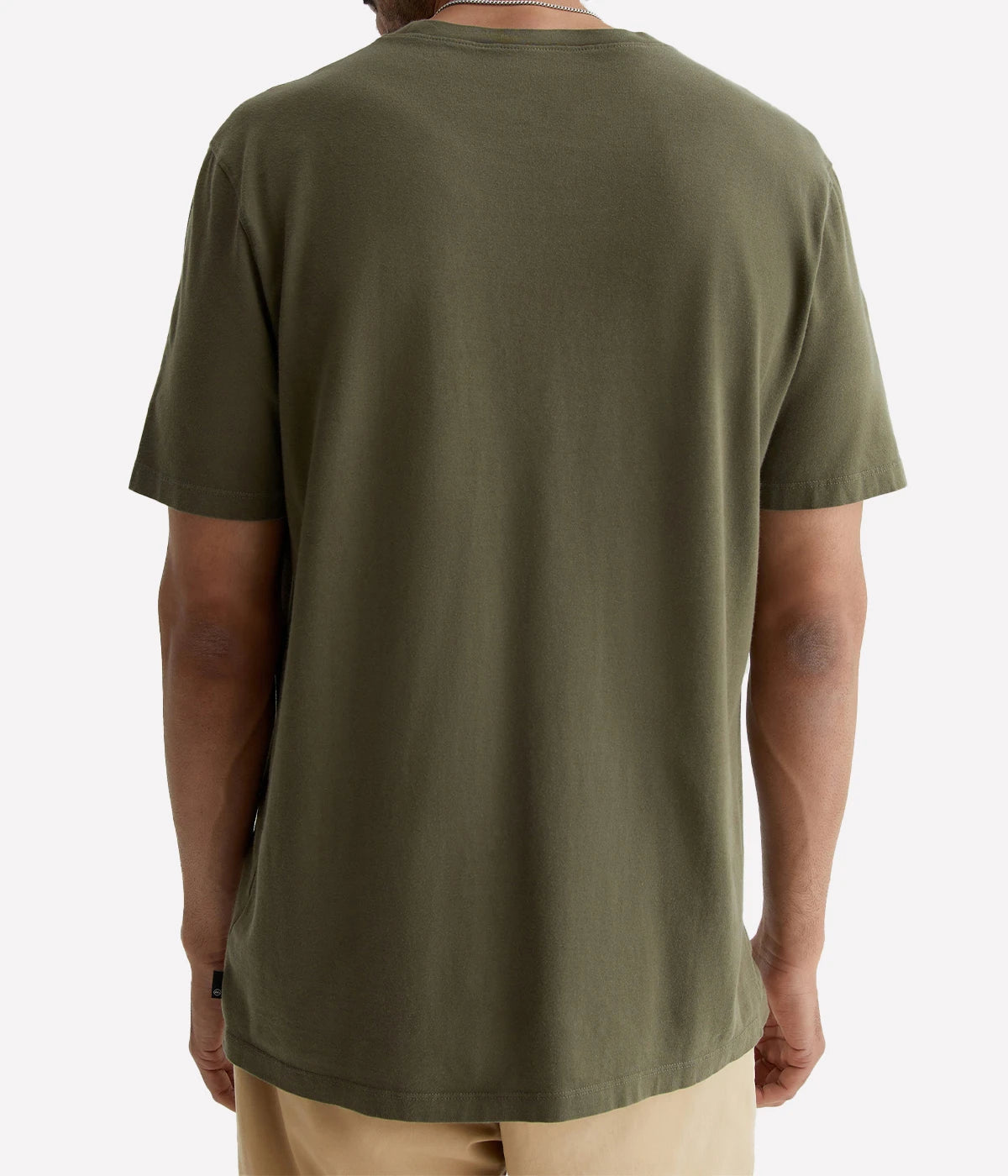 Rear view of the AG Bryce Crew Neck T-Shirt, highlighting its simple, minimalist design with a straight hem and a relaxed silhouette.