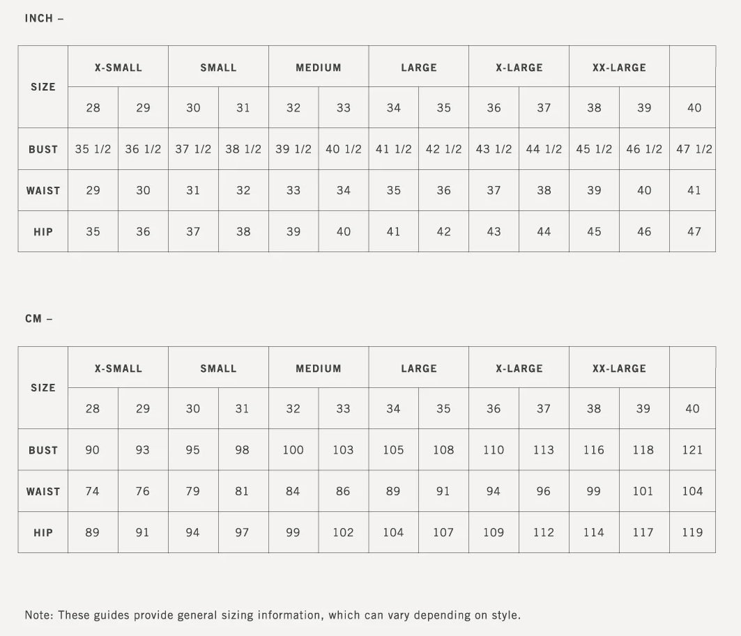 Sizing Chart