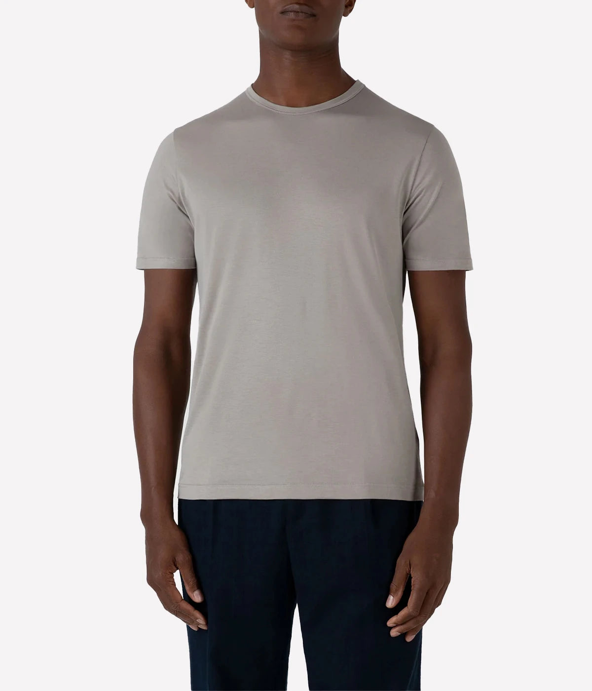 Men’s Pewter Classic T-Shirt – Slim-fit Supima cotton T-shirt in pewter, lightweight, durable, and exceptionally smooth for everyday comfort and style.