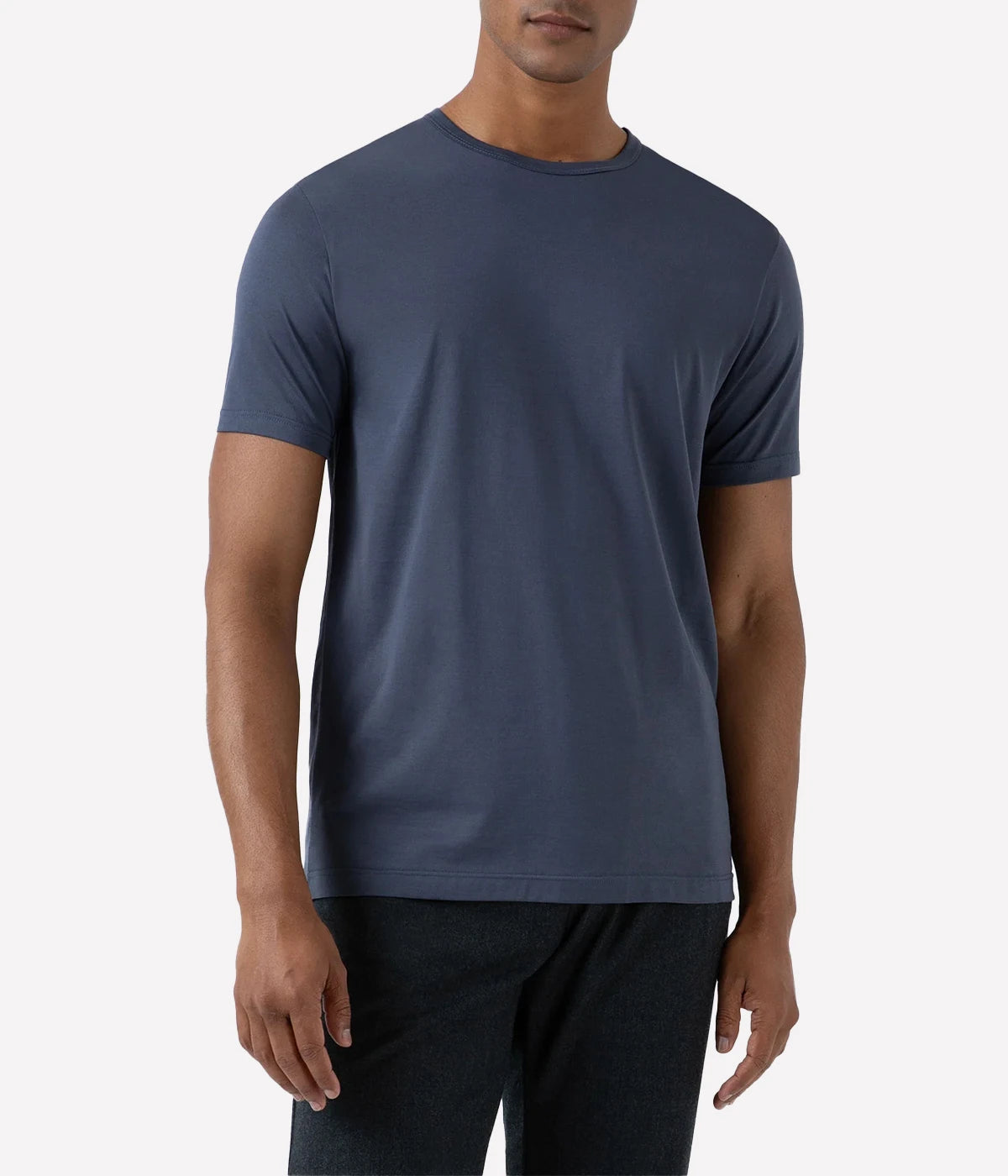 Men’s Slate Blue Classic T-Shirt – Slim-fit Supima cotton T-shirt in slate blue, lightweight, durable, and exceptionally smooth for everyday comfort and style.