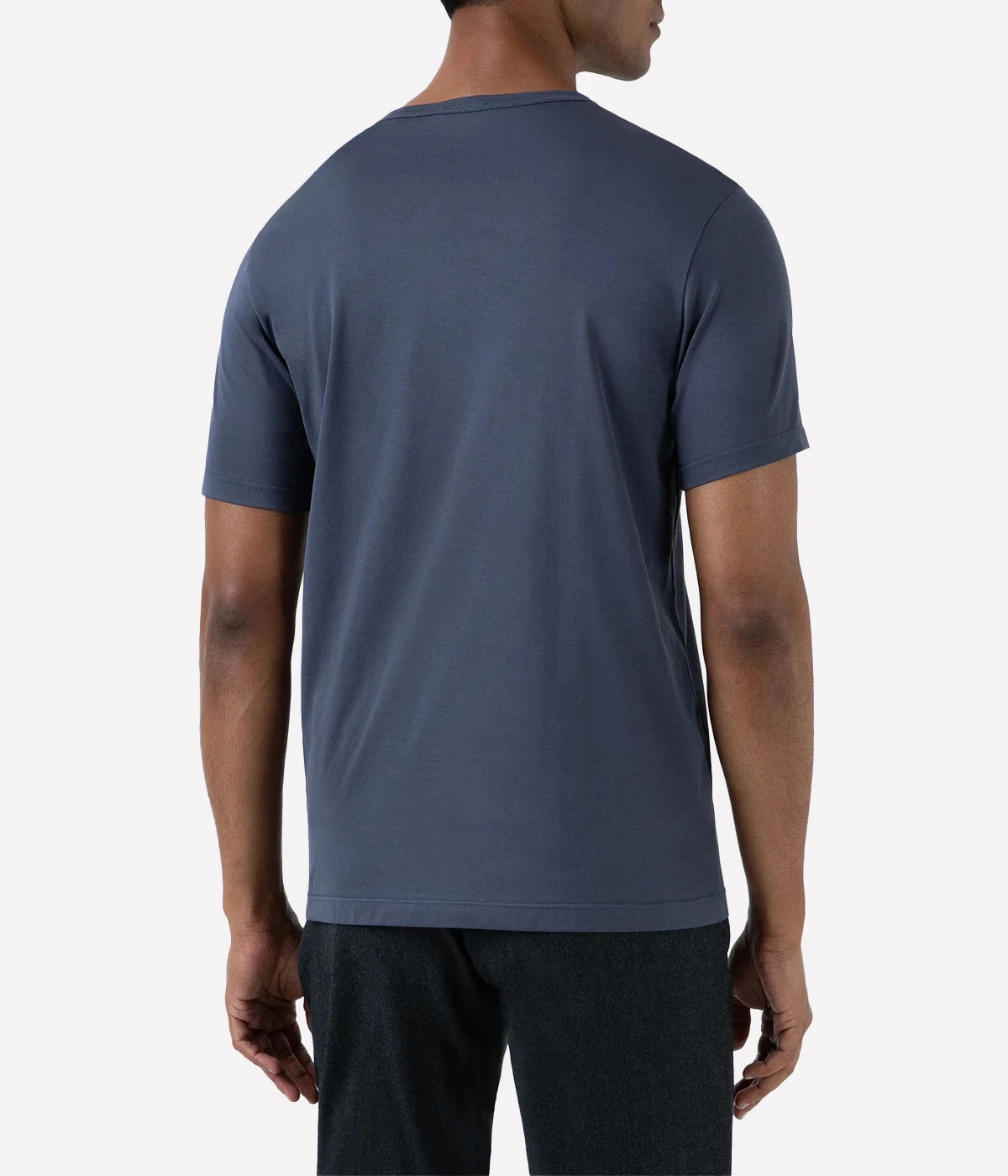 Men’s Slate Blue Classic T-Shirt – Slim-fit Supima cotton T-shirt in slate blue, lightweight, durable, and exceptionally smooth for everyday comfort and style.