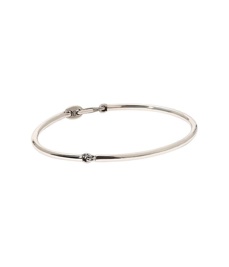 Maor's Equinox Bracelet in solid 925 sterling silver, featuring a sleek, polished finish and a substantial, balanced design inspired by celestial movements.