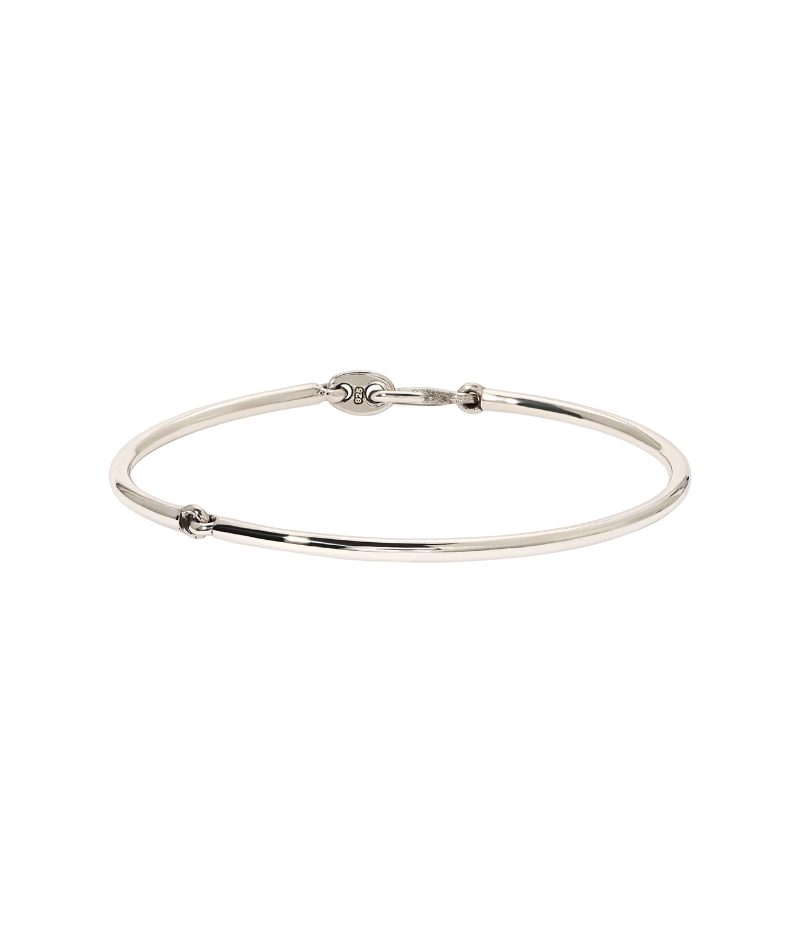 Maor's Equinox Bracelet in solid 925 sterling silver, featuring a sleek, polished finish and a substantial, balanced design inspired by celestial movements.