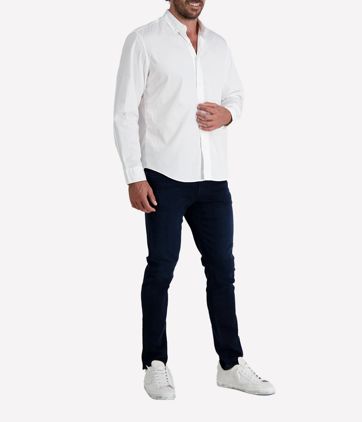 The Finbar Woven Button-Up Shirt in White Super Luxe is crafted from premium linen for a breathable, lightweight feel. Designed with a relaxed fit, spread collar, and long sleeves, it offers timeless style and effortless sophistication for any occasion.