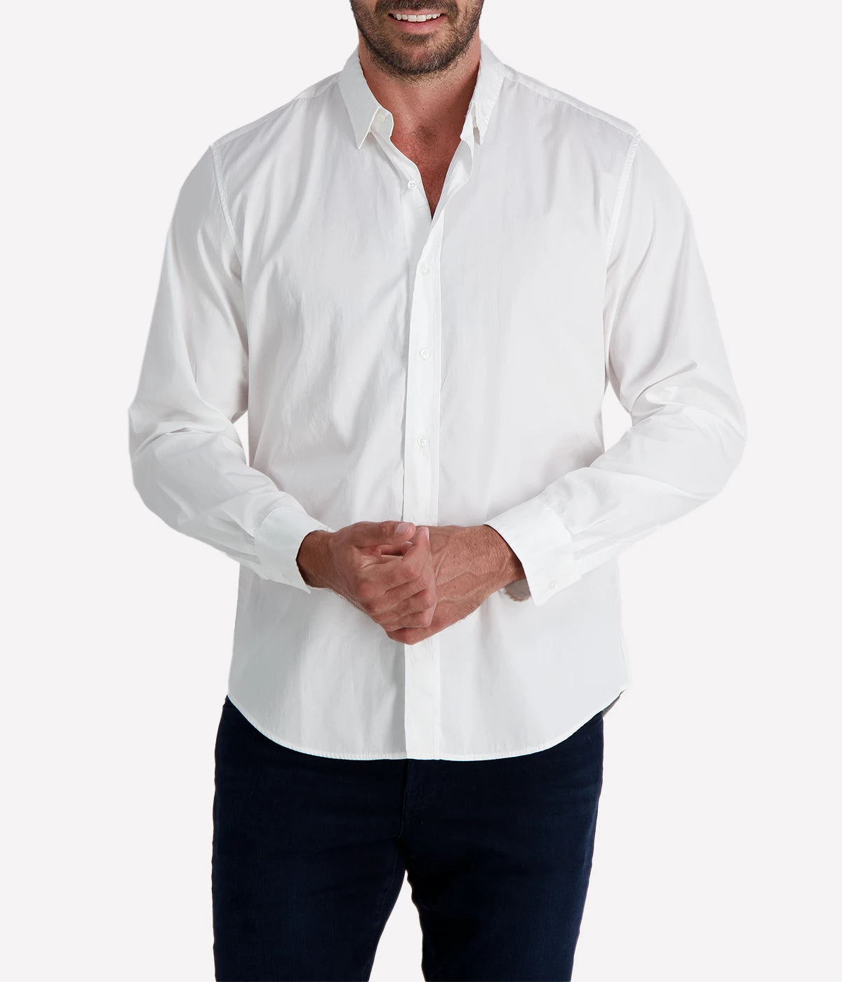 The Finbar Woven Button-Up Shirt in White Super Luxe is crafted from premium linen for a breathable, lightweight feel. Designed with a relaxed fit, spread collar, and long sleeves, it offers timeless style and effortless sophistication for any occasion.