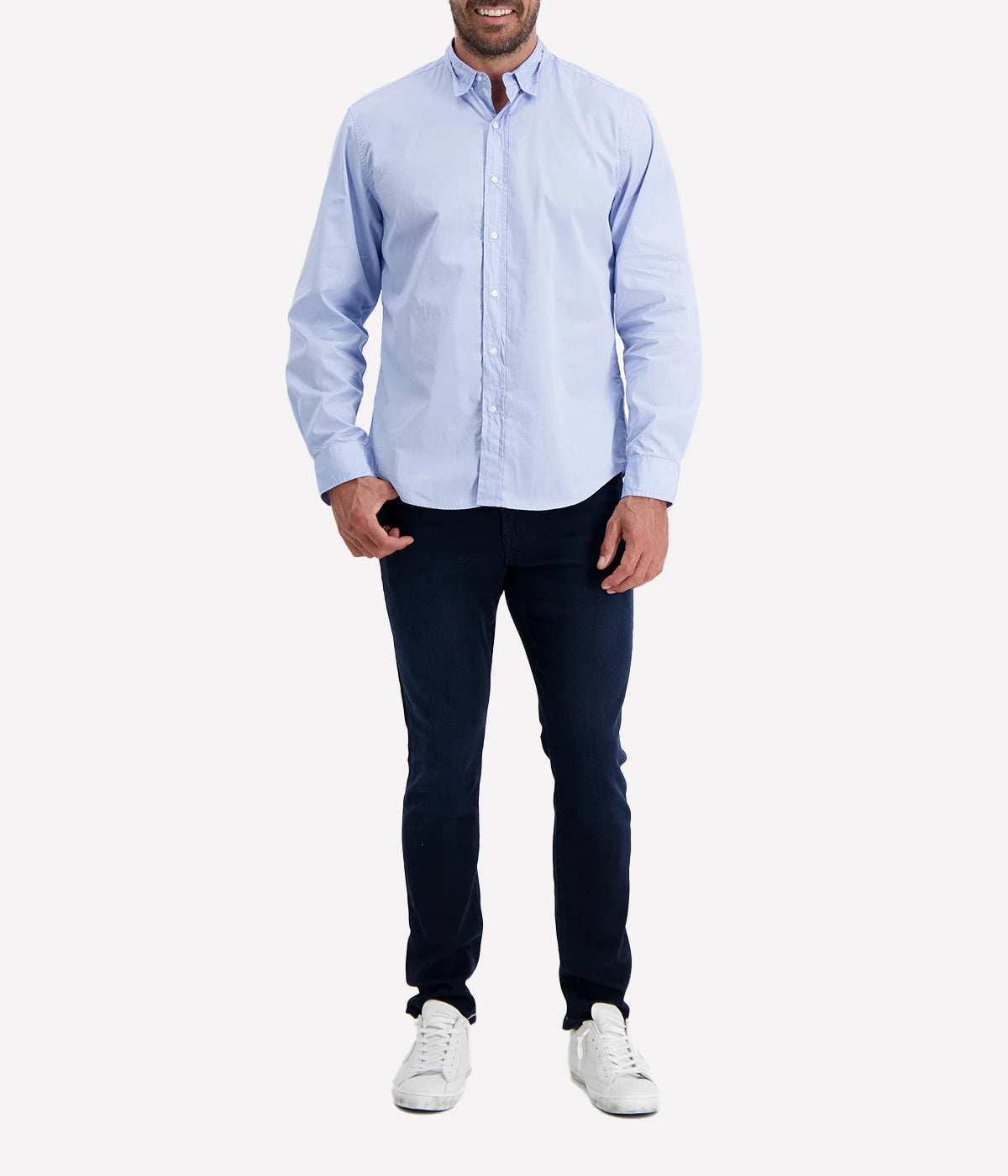 Lightweight button-up shirt with a relaxed fit and blue colour. Featuring a spread collar and long sleeves for a timeless, versatile look. Perfect for effortless day-to-night styling.