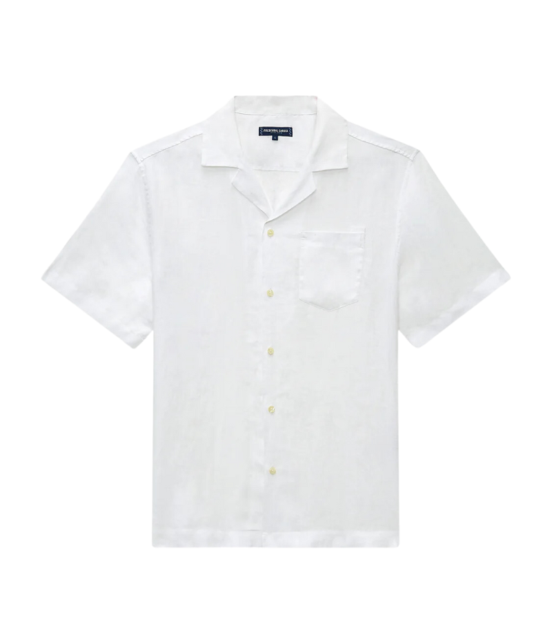 Angelo Linen Shirt Short Sleeve in White