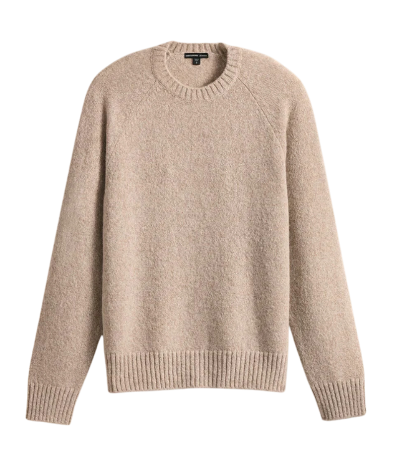 Textured Cashmere Crew in Hazel