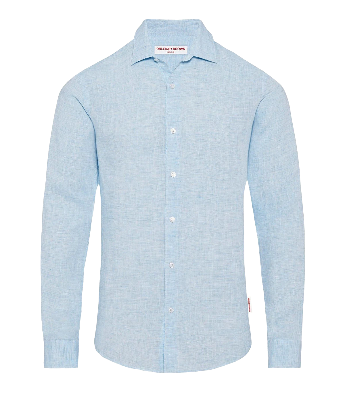 Giles Linen Shirt in Pale Blue & White