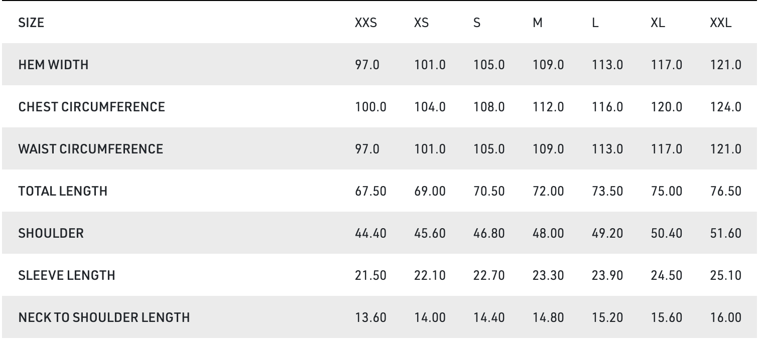 Sizing Chart