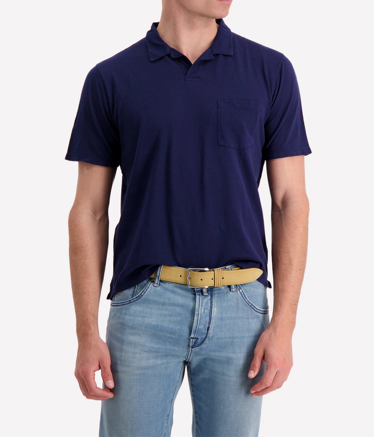 Pique Polo in Navy