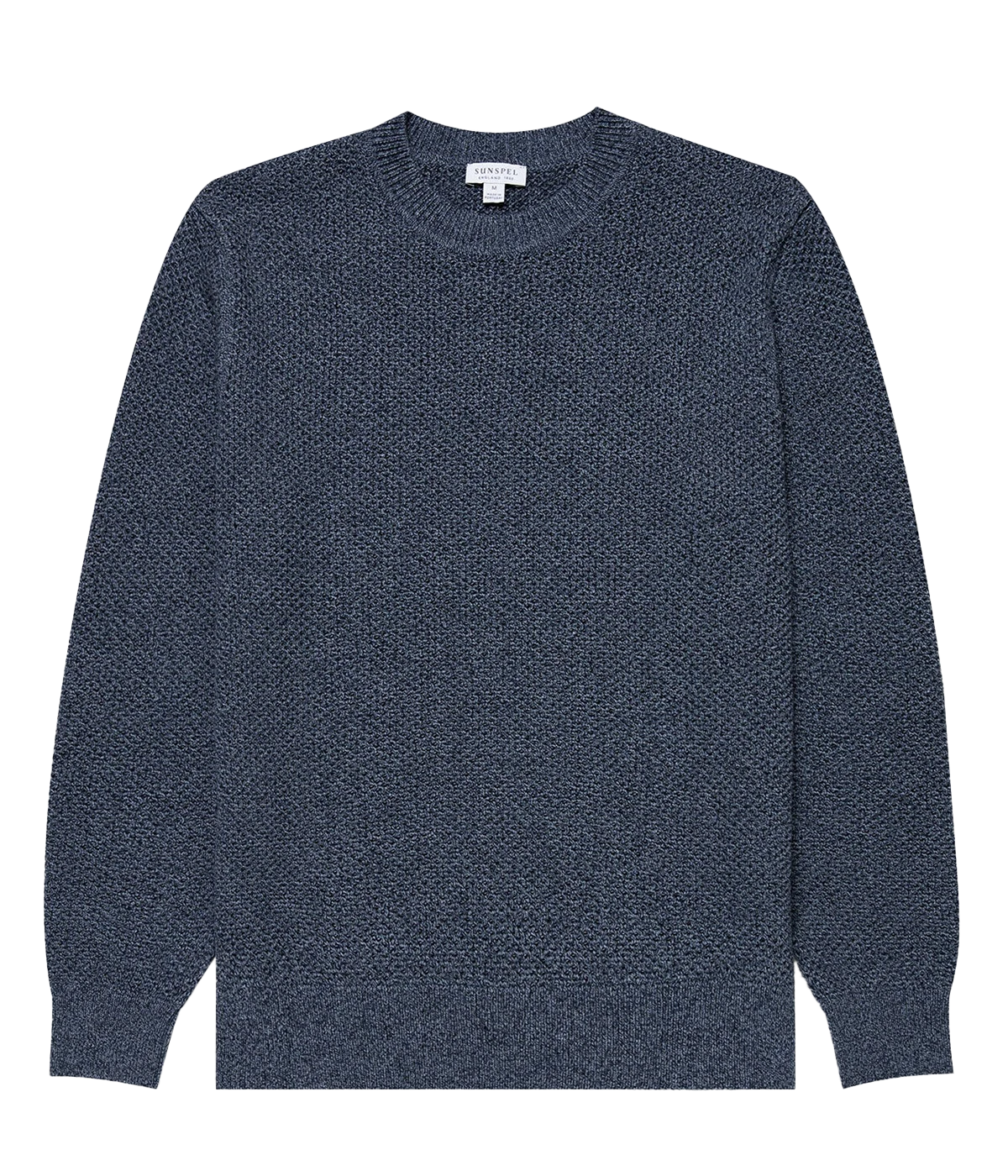 Honeycomb-knit cotton sweater with a soft, textured feel. Features a regular fit, ribbed trims, and a clean tubular seam at the neck for a refined finish.