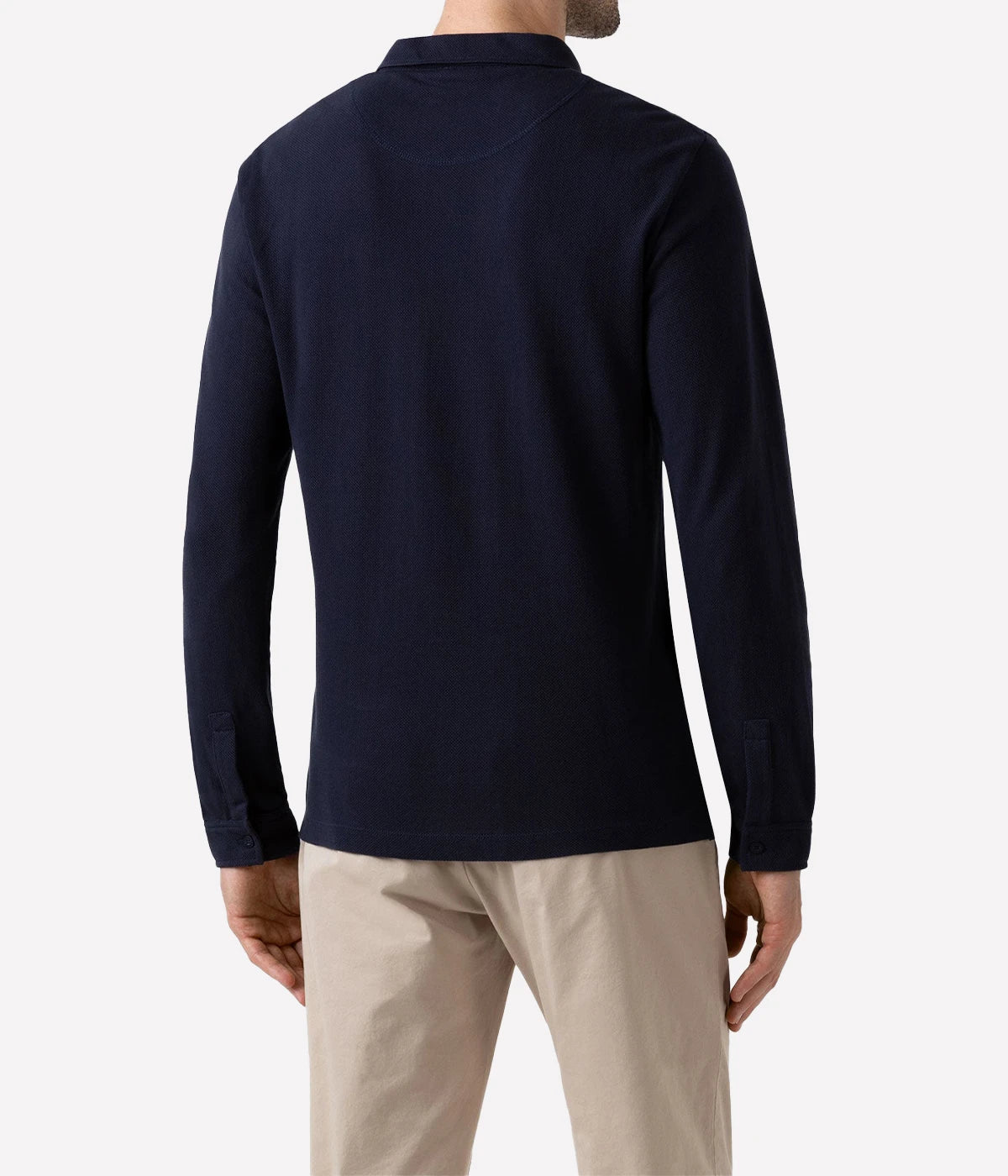 Long Sleeve Riviera Polo Shirt in Navy