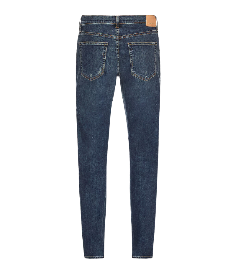 Rear view of the London Jeans by Citizens of Humanity, showing the tonal stitching and logo patch on the waistband.