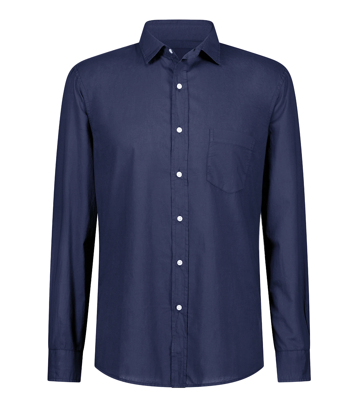 A ghost image of the Luke Woven Button Down Shirt, displaying its timeless style and fine craftsmanship without a model.