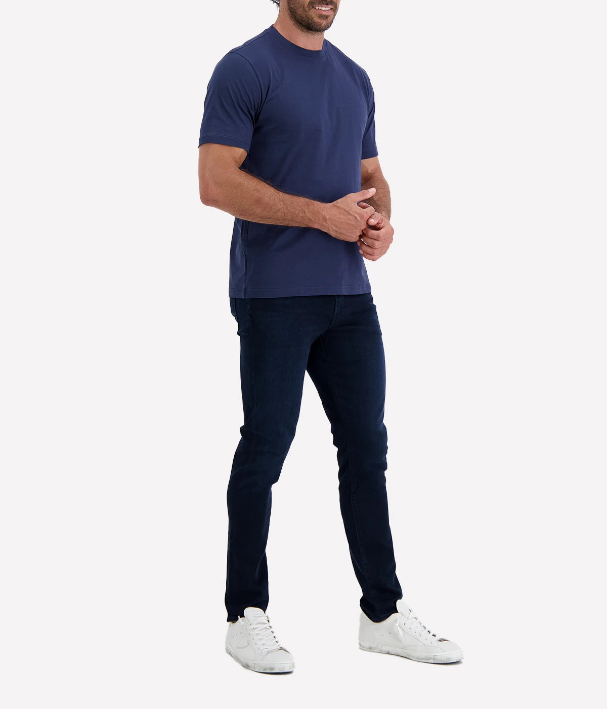 Eleventy blue cotton T-shirt with a relaxed fit, offering comfort and versatility. A simple, clean design perfect for casual or dressed-up looks. Made in Italy.