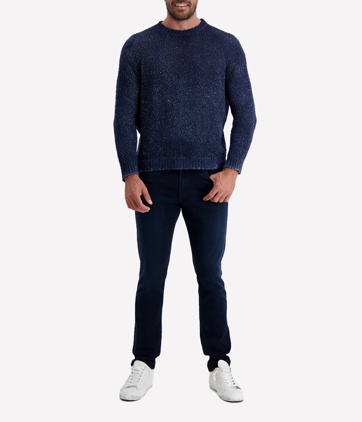 Avant Toi navy knitted pullover with a soft, breathable feel and relaxed fit. A versatile, easy-to-layer essential made in Italy.