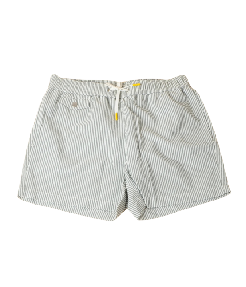 Hartford Classic Fit Swim Shorts featuring a mid-length cut and adjustable drawstring waistband. Crafted from soft, fast-drying 'peach-touch' fabric for ultimate comfort.