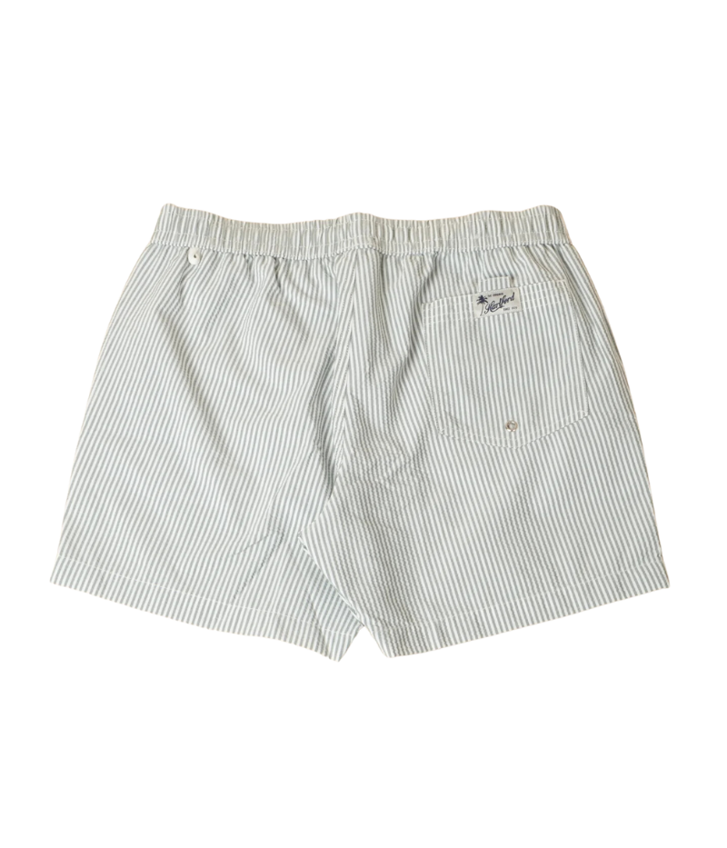 Back view of Hartford Classic Fit Swim Shorts with a mid-length design and elastic waistband for a secure, comfortable fit.