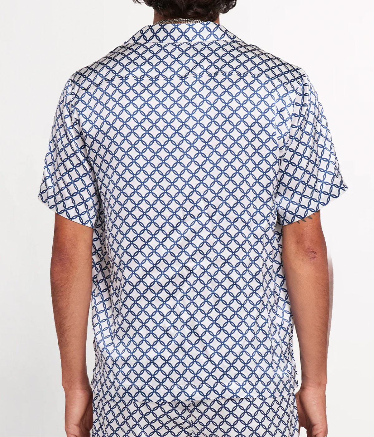 Roberto Trelica Print Shirt in Navy and White