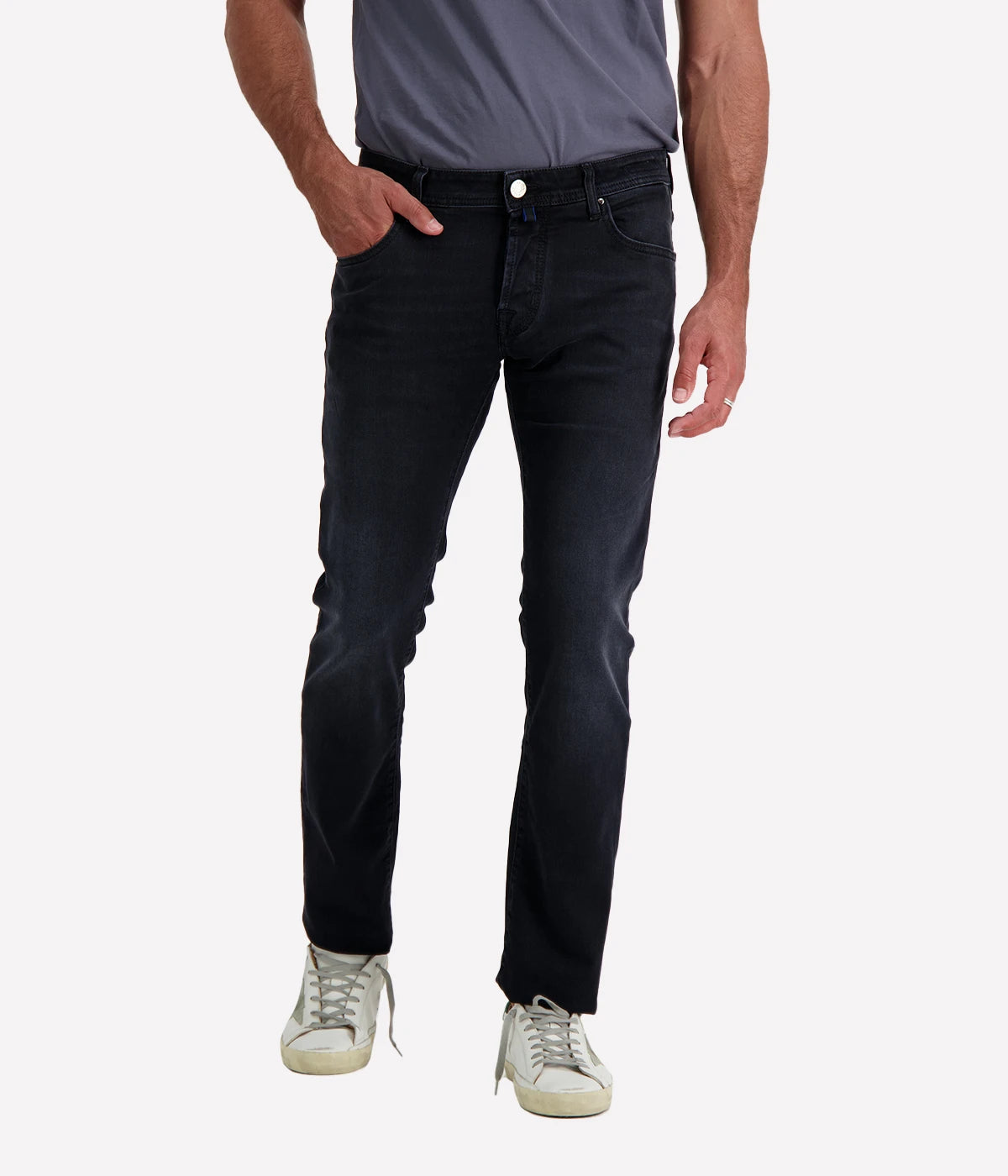 Nick 5 Pocket Slim Fit Jean in Black on Black