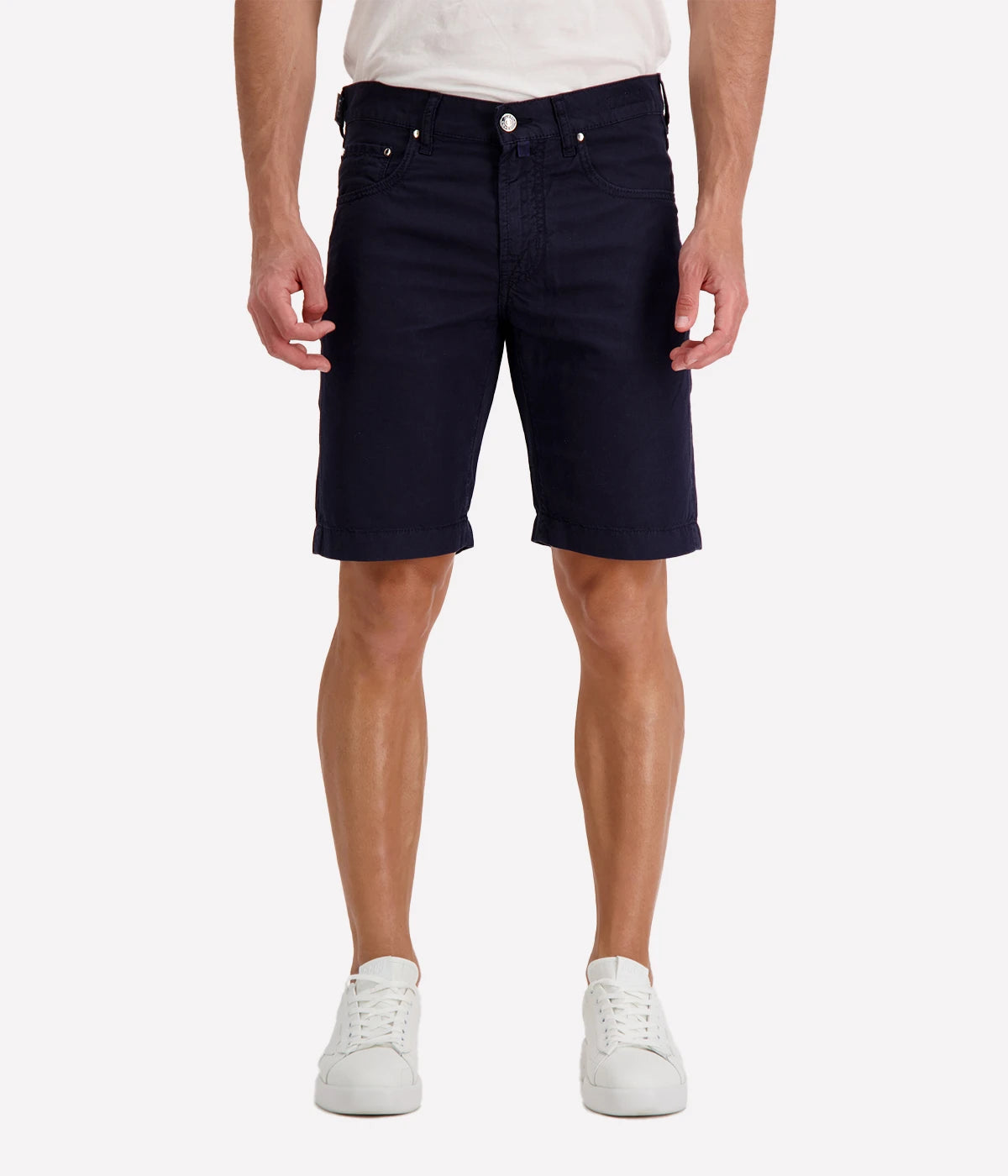 Nicolas Bermuda 5 Pocket Slim Short in Navy Blue